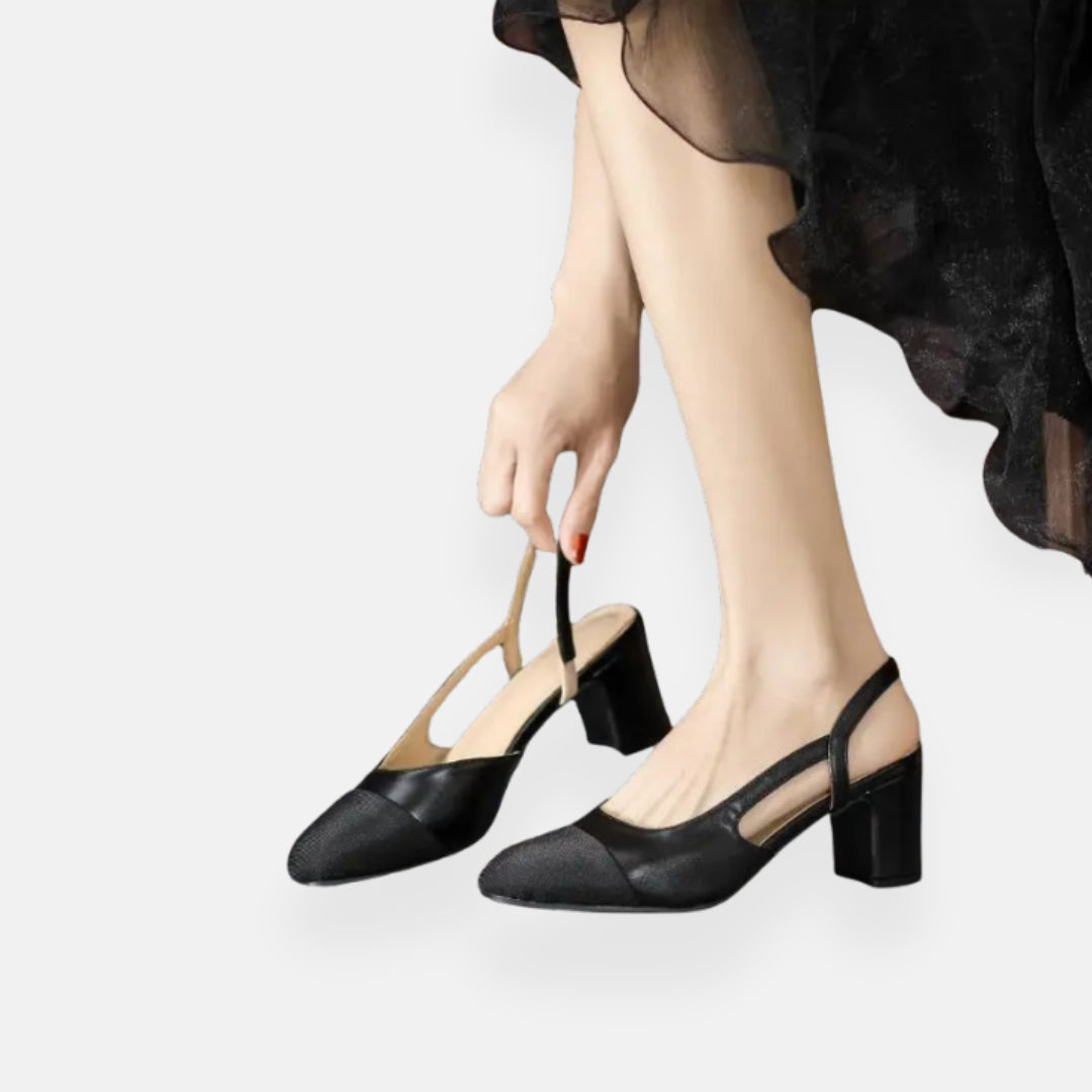 Delvine | Γυναικεία παπούτσια slingback με τακούνι μπλοκ