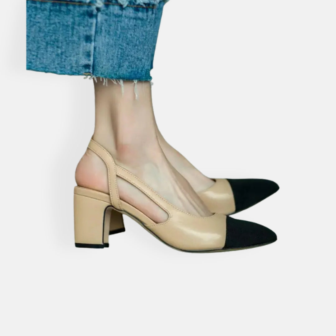 Delvine | Γυναικεία παπούτσια slingback με τακούνι μπλοκ