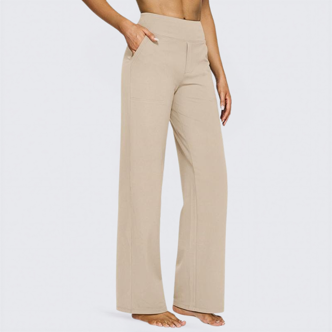 WHITNEY™ - Comfortable High-Waist Wide Leg Trousers for Yoga and Outdoor Fun