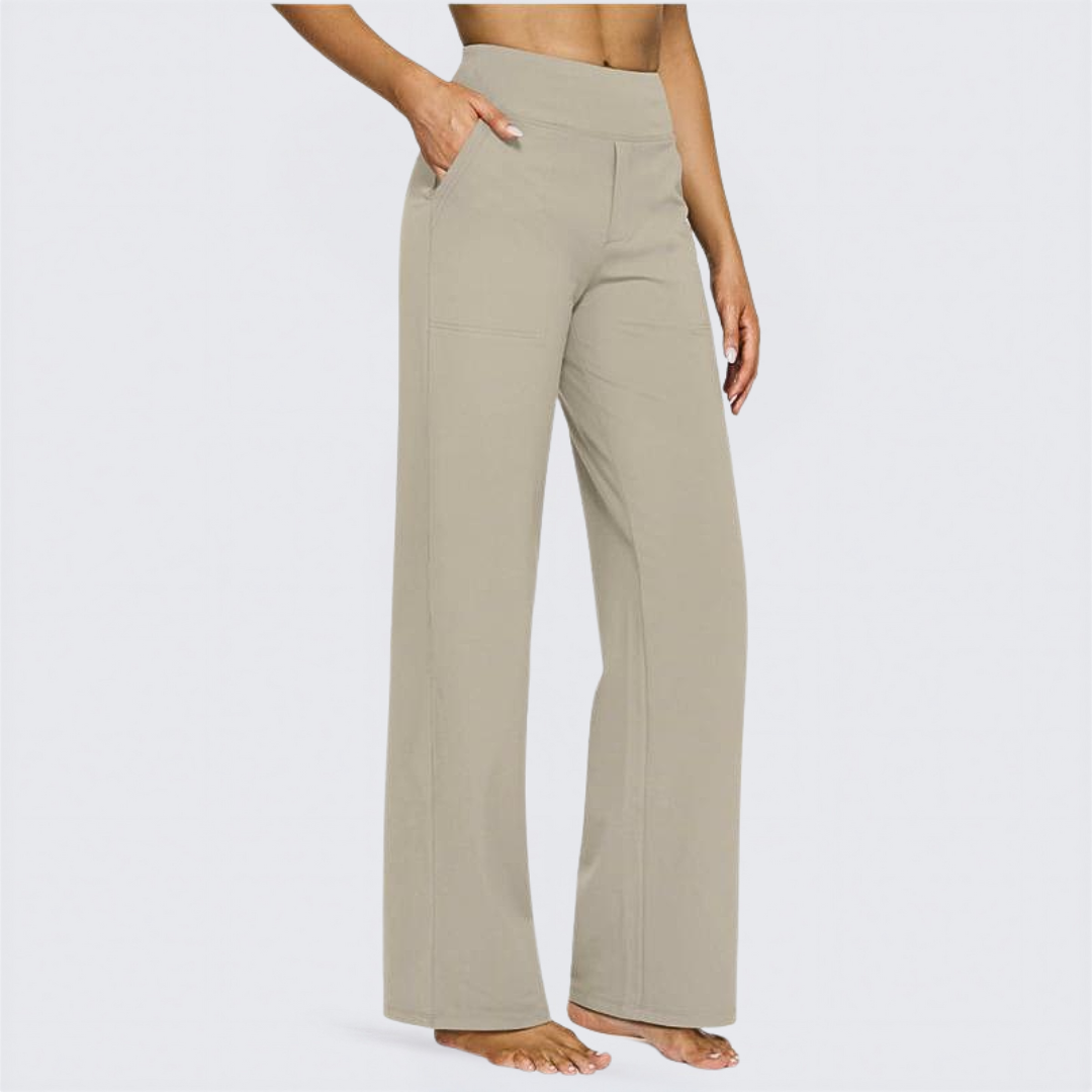 WHITNEY™ - Comfortable High-Waist Wide Leg Trousers for Yoga and Outdoor Fun