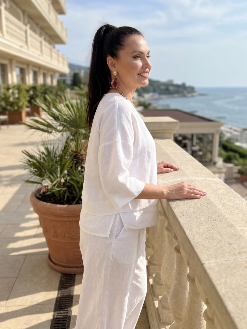 Ρέμα | Σετ Τοπ με Στρώσεις και Φαρδιά Πόδια