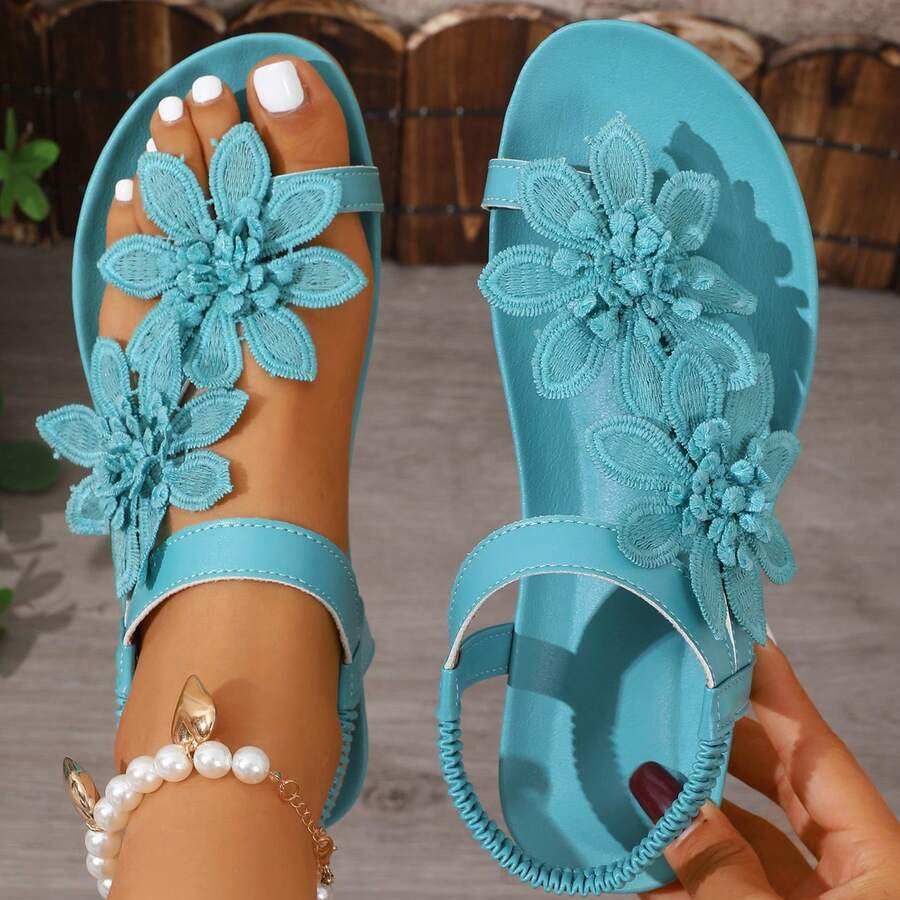 Fiorella Ορθοπεδικά Σανδάλια με Εφαρμοσμένα Λουλούδια