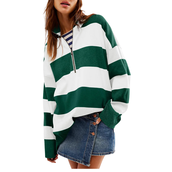 CAMILLA™ - Comfy Long Sleeve Pullover Sweater With Half Zip
