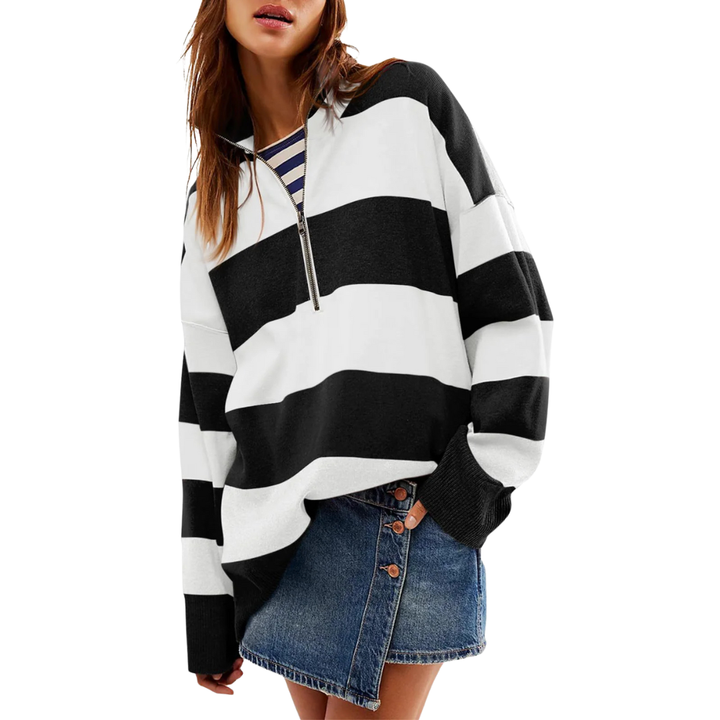CAMILLA™ - Comfy Long Sleeve Pullover Sweater With Half Zip