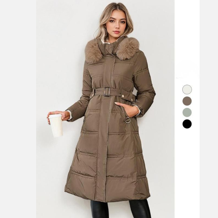 LEYLA™ - Stylish Plush Coat with Waist Tie for Cozy Autumn & Winter