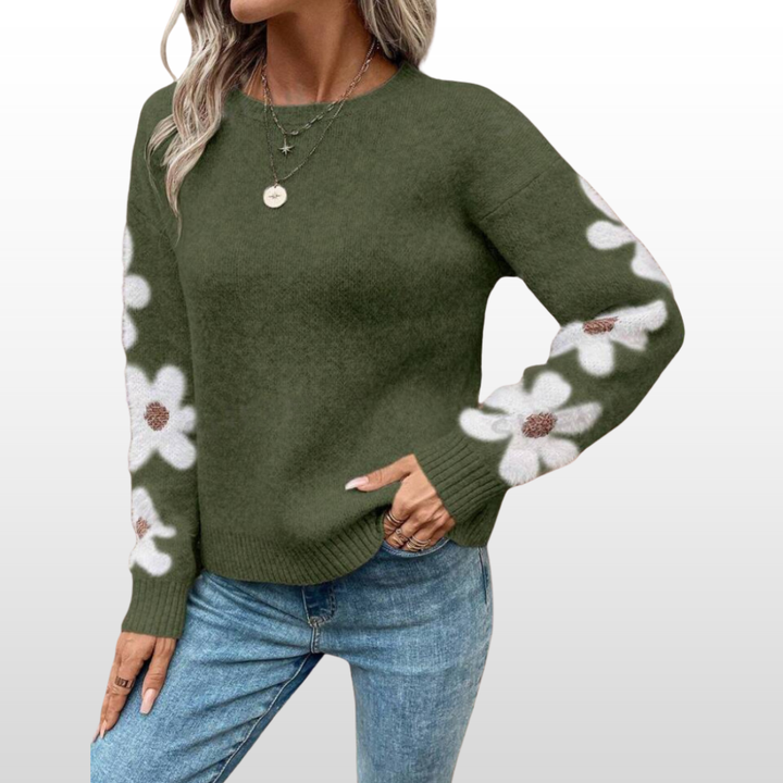 ZOEY™ - Round Neck Floral Pattern Sweater for Autumn/Winter