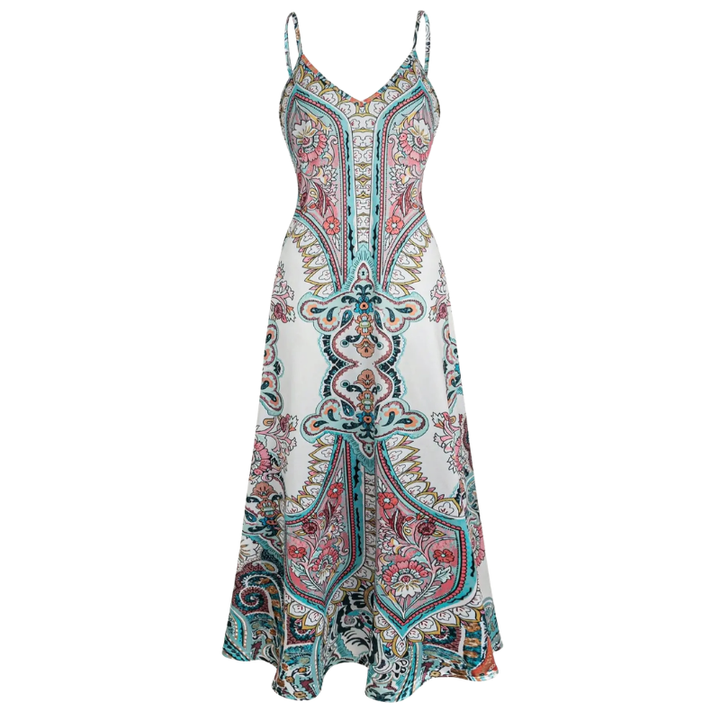 HELGA™ – Flowing Floral Holiday Maxi Dress