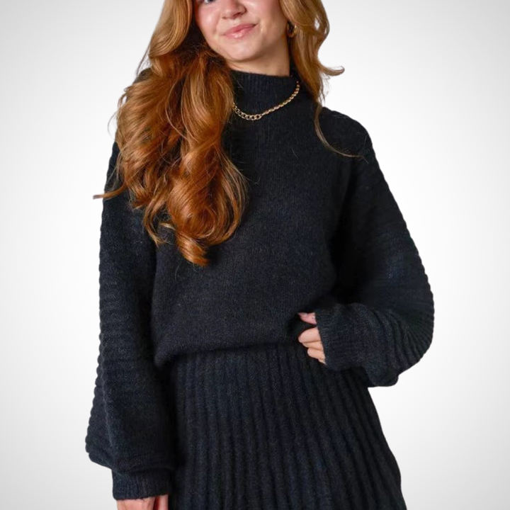 LOUISA™ - Elegant Ribbed Knit Two-Piece Autumn Outfit