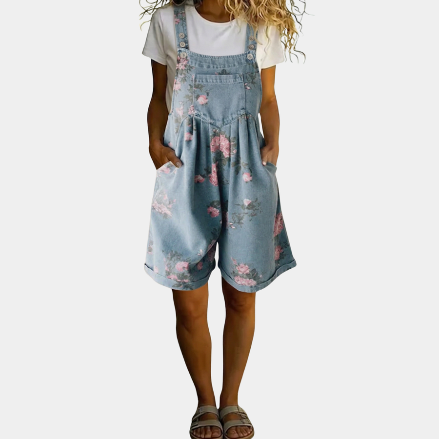 Judy | Vintage Washed Soft Cotton Feel Denim Floral Jacket