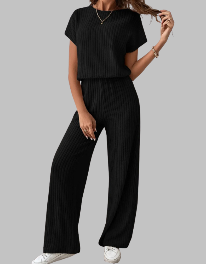MAGGIE™ - Casual Short Sleeve Top and Trousers Set
