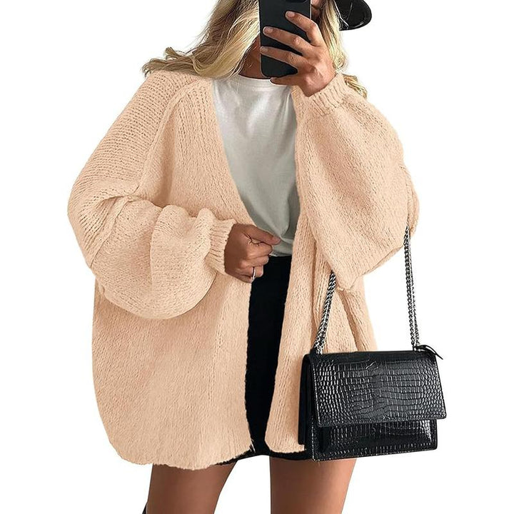 VERONIKA™ - Oversized Fit Lantern Sleeve Autumn Knit Cardigan