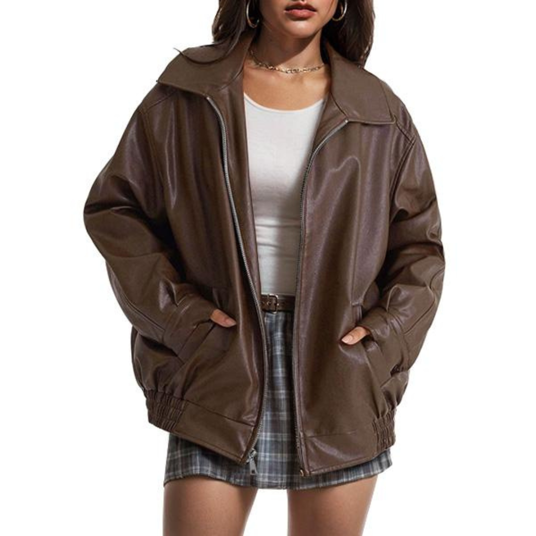 XANDRA™ - Trendy Oversized Leather Faux Suede Jacket for Autumn Fashion