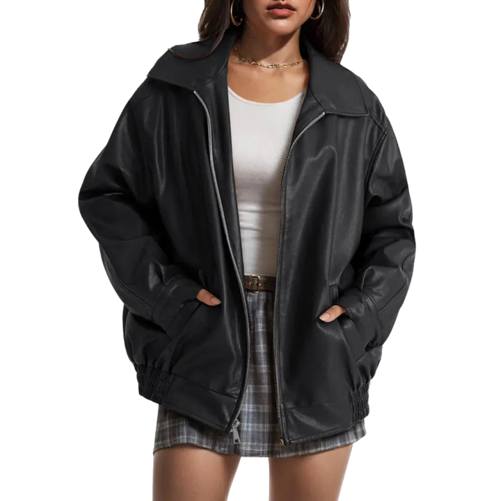 XANDRA™ - Trendy Oversized Leather Faux Suede Jacket for Autumn Fashion
