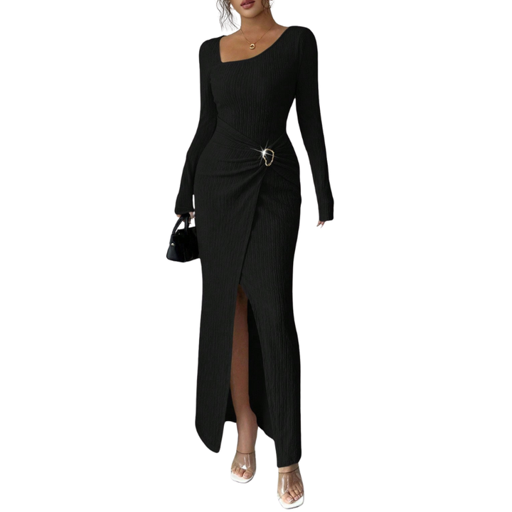 MONICA™ – Stylish Solid Colour Twisted Long Dress