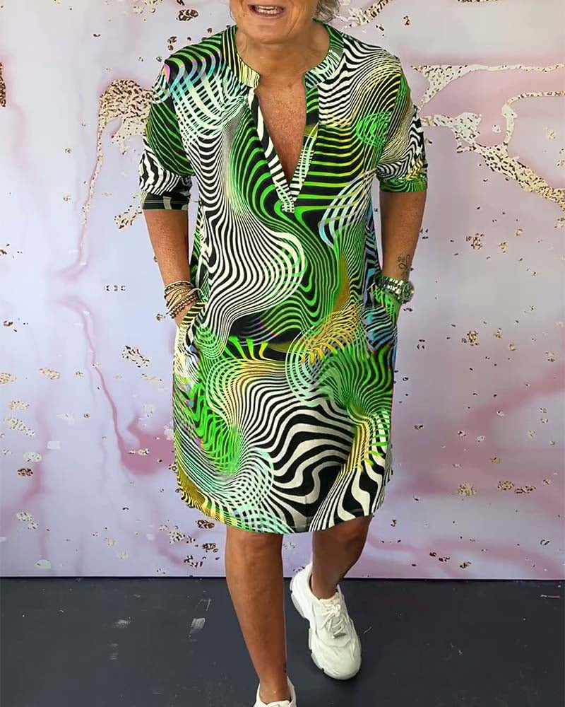 MARI™ - Colourful V-Neck Dress