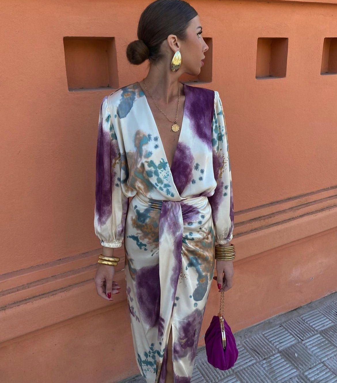 Valeria | Satin V-Neck Dress