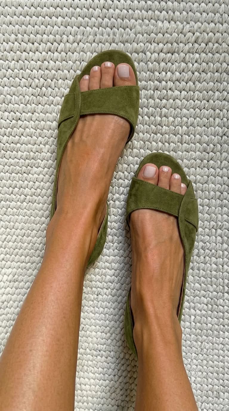 minoesa Σανδάλια slingback από σουέτ, καλοκαιρινά, χαμηλά με ανοιχτή μύτη