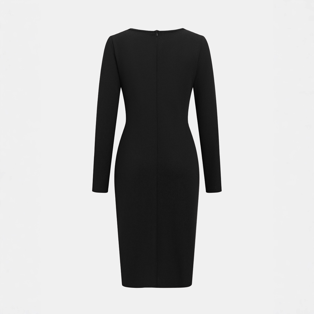 CHARENE™ - Women’s Solid Colour PU Leather Patchwork Zipper Bodycon Dress