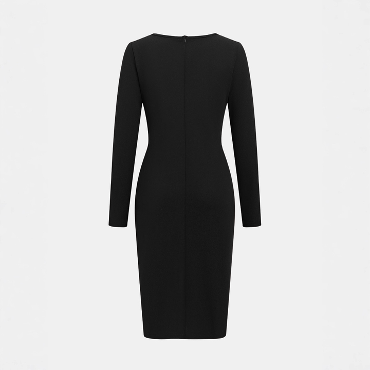 CHARENE™ - Women’s Solid Colour PU Leather Patchwork Zipper Bodycon Dress
