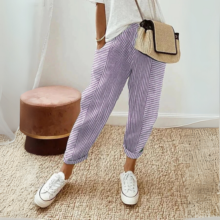 FLORIANE™ - Relaxed Boho Stripe Trousers
