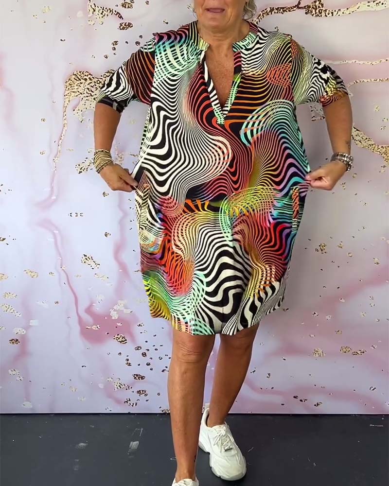 MARI™ - Colourful V-Neck Dress