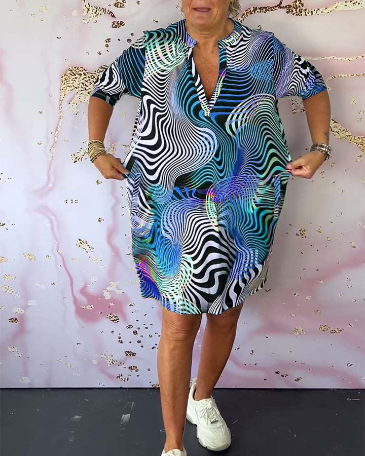 MARI™ - Colourful V-Neck Dress