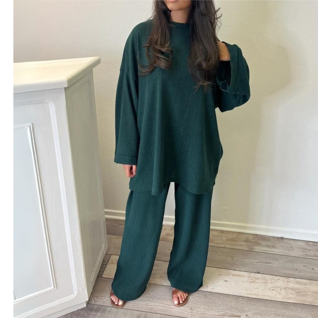 UNI™ - Casual Loose Top and Wide Leg Trousers Set