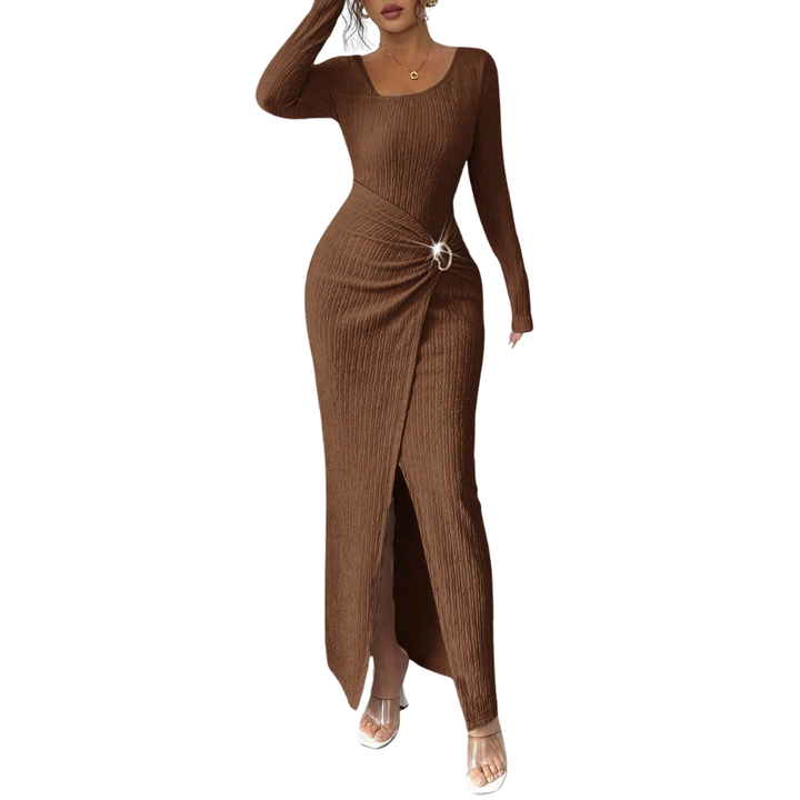 MONICA™ – Stylish Solid Colour Twisted Long Dress