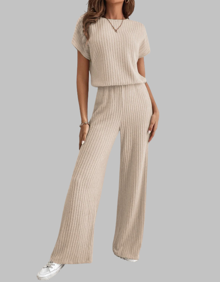 MAGGIE™ - Casual Short Sleeve Top and Trousers Set