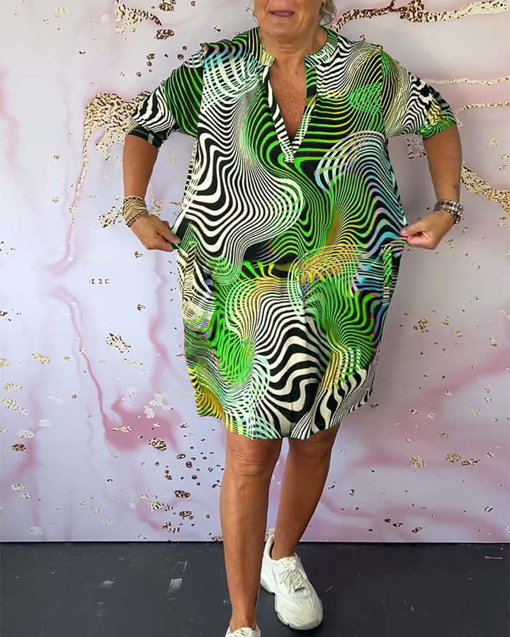 MARI™ - Colourful V-Neck Dress