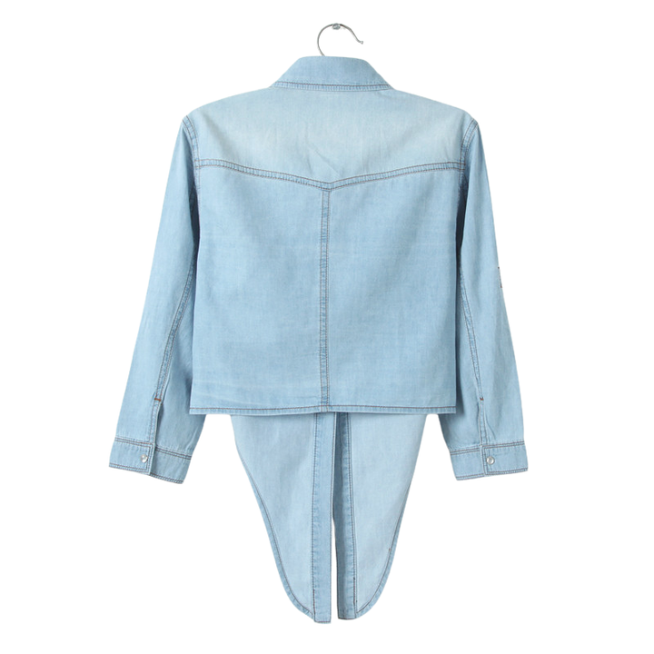 MELISSA™ – Elegant Denim-Like 3/4 Sleeve Top