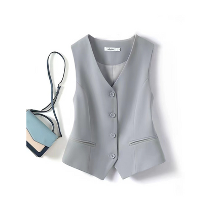ZARINA™ – Classy Sleeveless Button-Front Suit Vest
