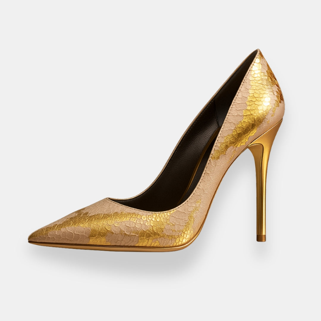 Wréolinde | Σαμπό με χρυσό τακούνι υφασμάτινο