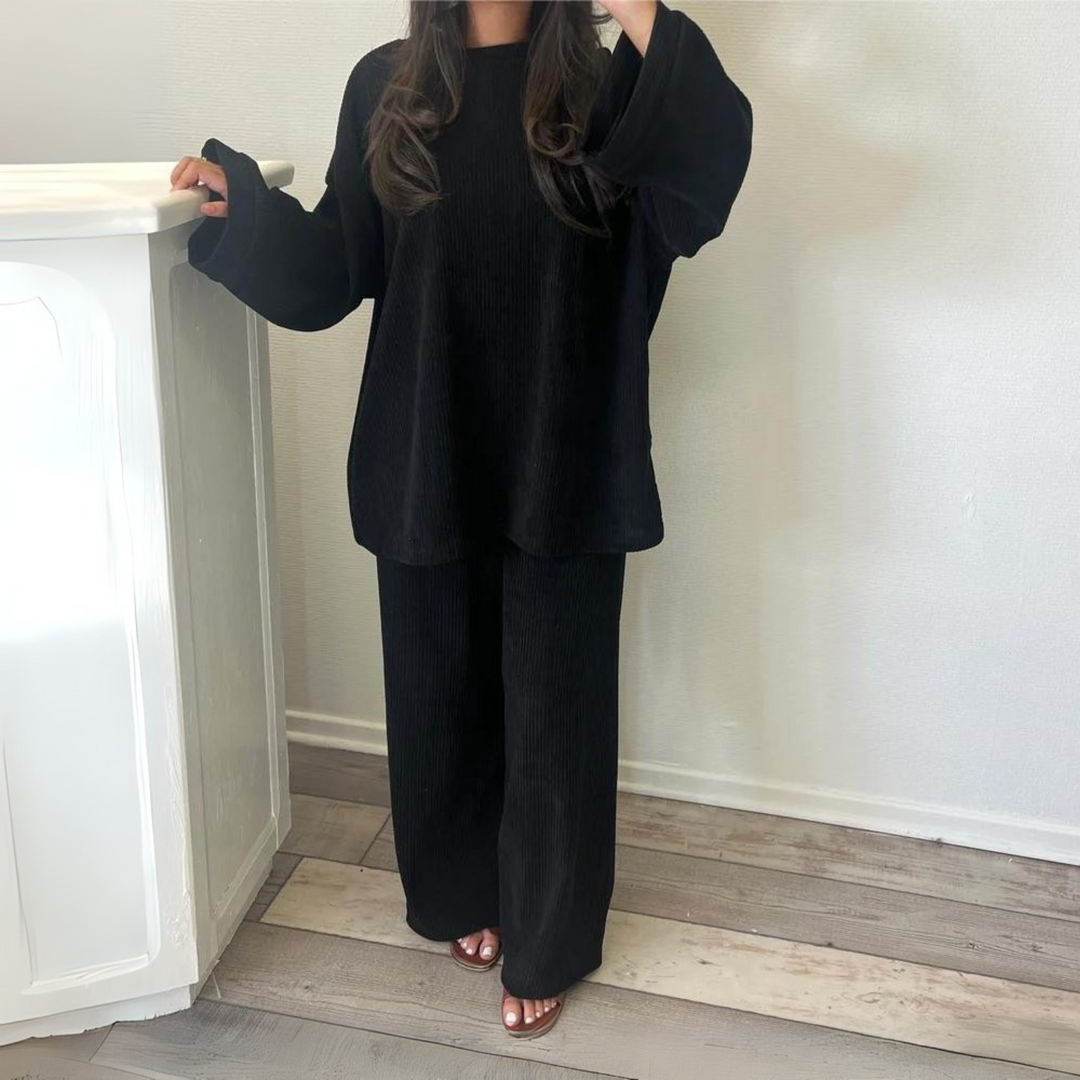 UNI™ - Casual Loose Top and Wide Leg Trousers Set