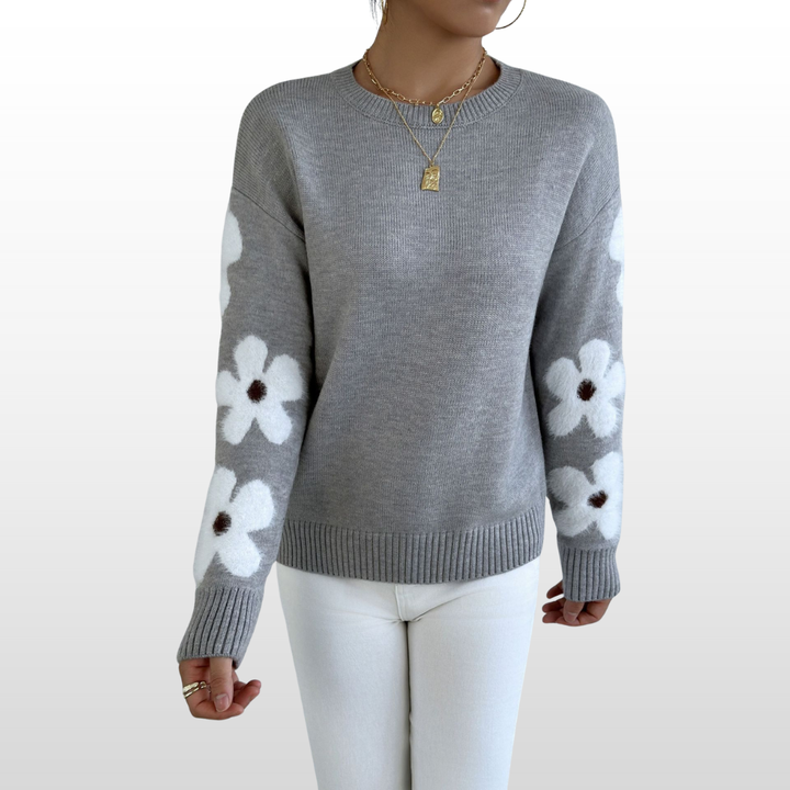 ZOEY™ - Round Neck Floral Pattern Sweater for Autumn/Winter