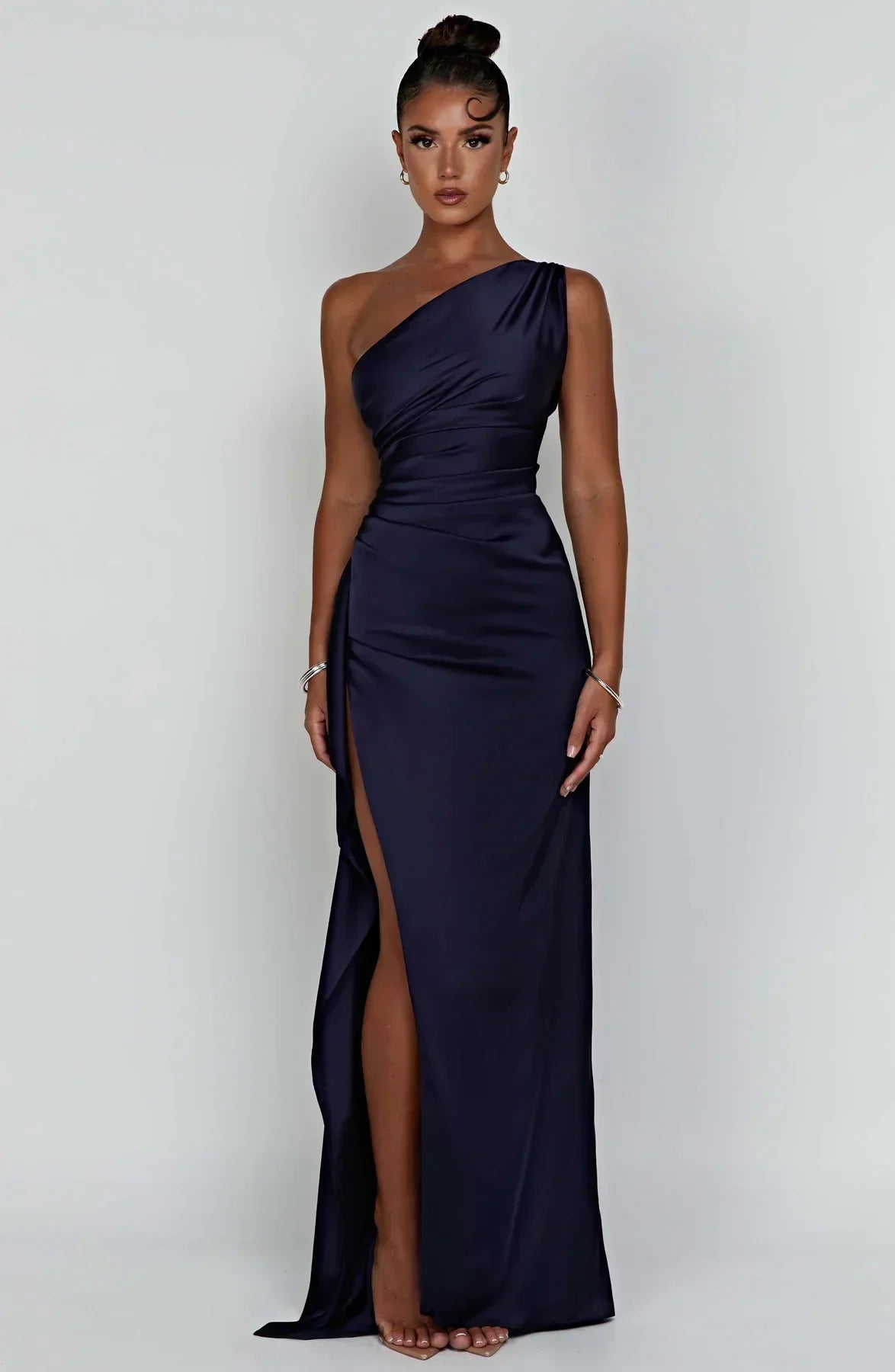 Seraphina Grace | Luxury Satin Evening Dress with Slit – Timeless Elegance