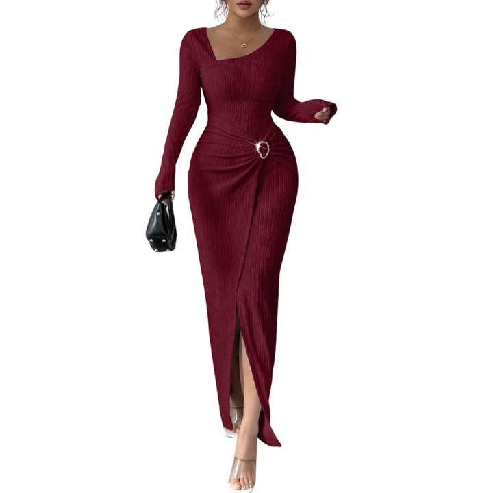 MONICA™ – Stylish Solid Colour Twisted Long Dress