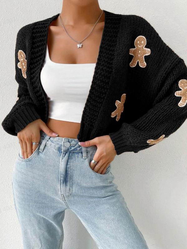 HEIDI™ - Open Front Knit Cardigan with Cartoon Print for Cosy Outfits