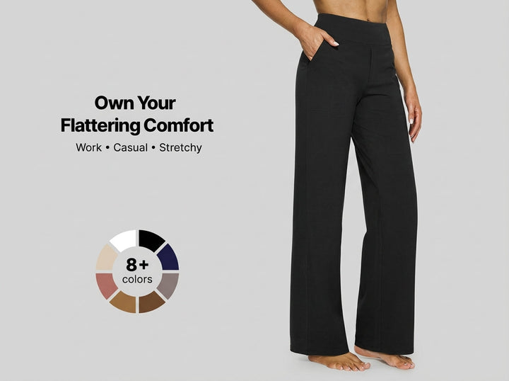 WHITNEY™ - Comfortable High-Waist Wide Leg Trousers for Yoga and Outdoor Fun