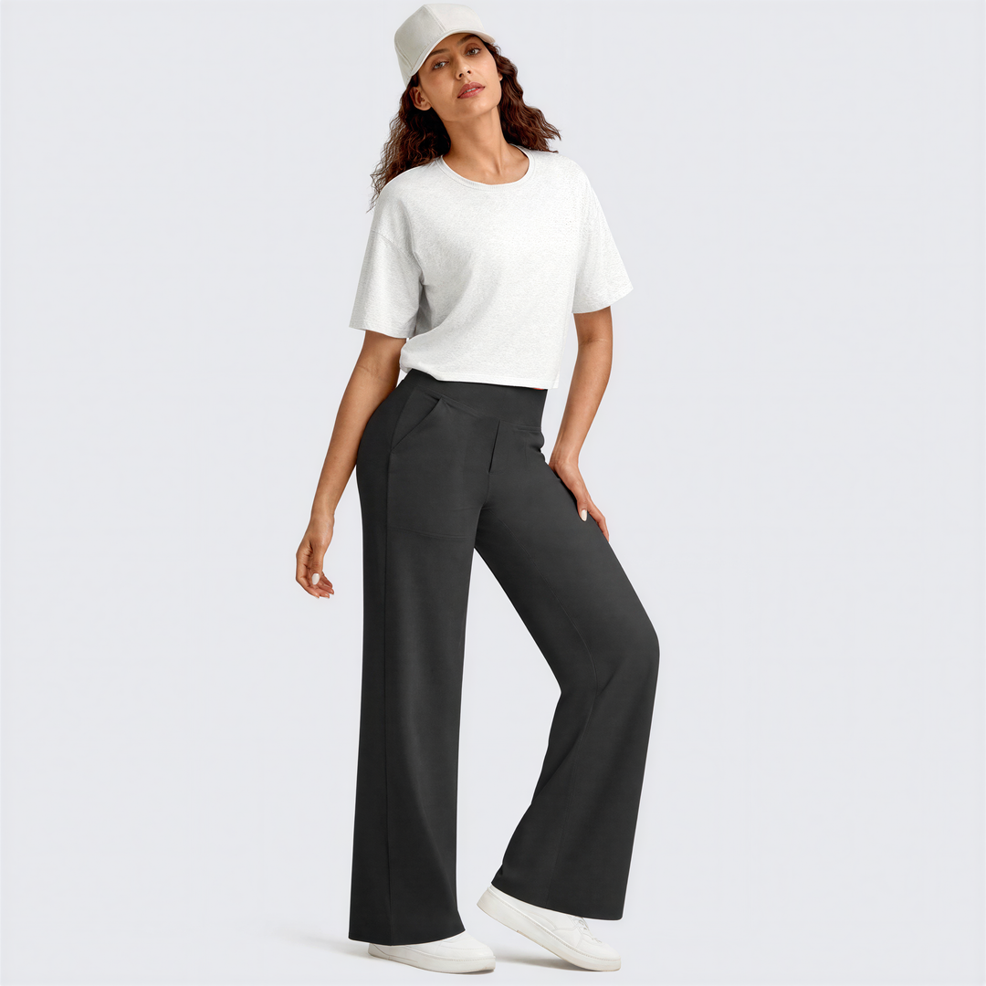 WHITNEY™ - Comfortable High-Waist Wide Leg Trousers for Yoga and Outdoor Fun
