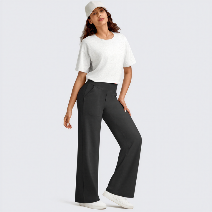 WHITNEY™ - Comfortable High-Waist Wide Leg Trousers for Yoga and Outdoor Fun