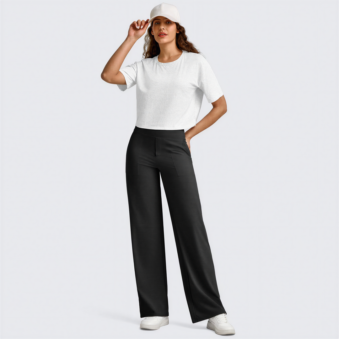 WHITNEY™ - Comfortable High-Waist Wide Leg Trousers for Yoga and Outdoor Fun