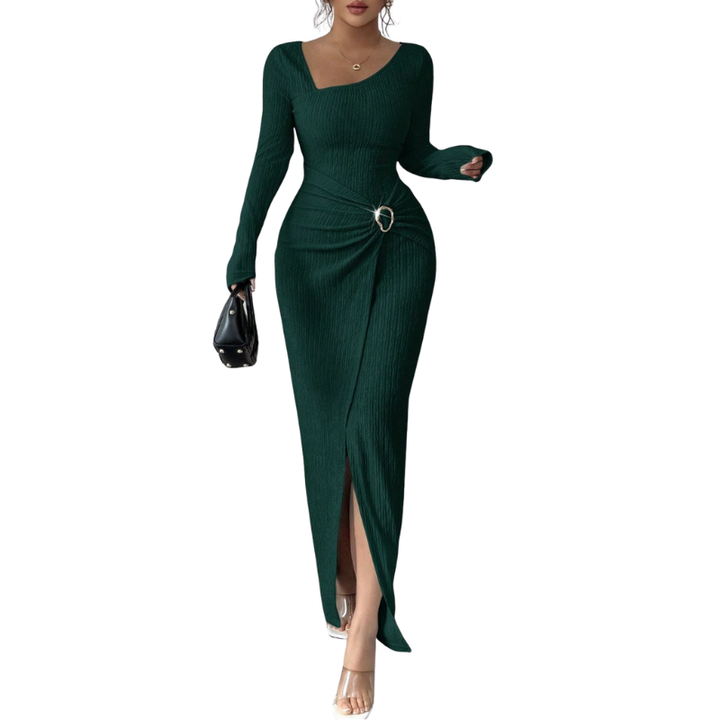 MONICA™ – Stylish Solid Colour Twisted Long Dress