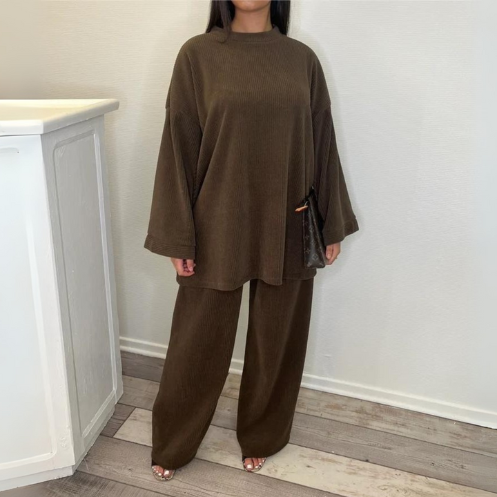 UNI™ - Casual Loose Top and Wide Leg Trousers Set
