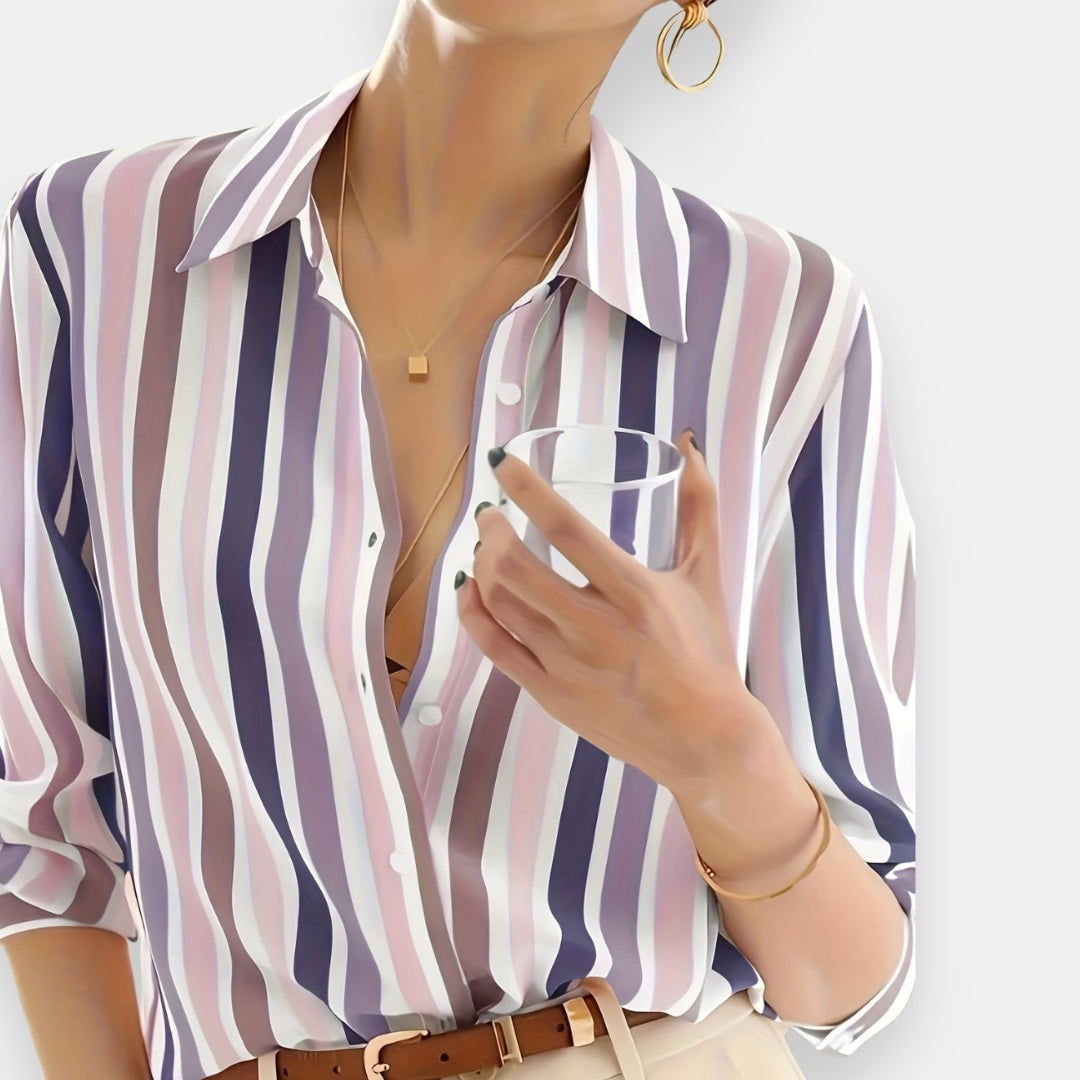 Orabelle | Ριγέ ρευστό πουκάμισο