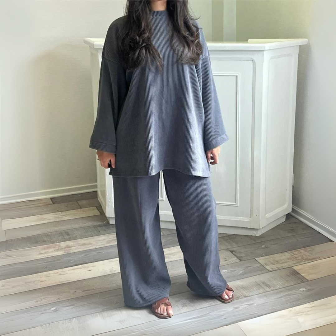 UNI™ - Casual Loose Top and Wide Leg Trousers Set
