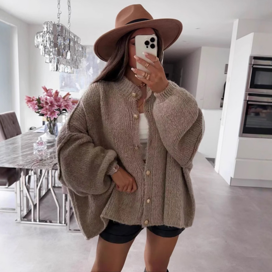 LETTIE™ - Classic Button-Down Long Sleeve Cardigan