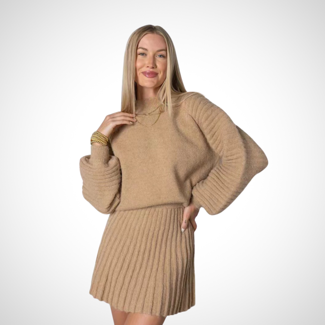 LOUISA™ - Elegant Ribbed Knit Two-Piece Autumn Outfit