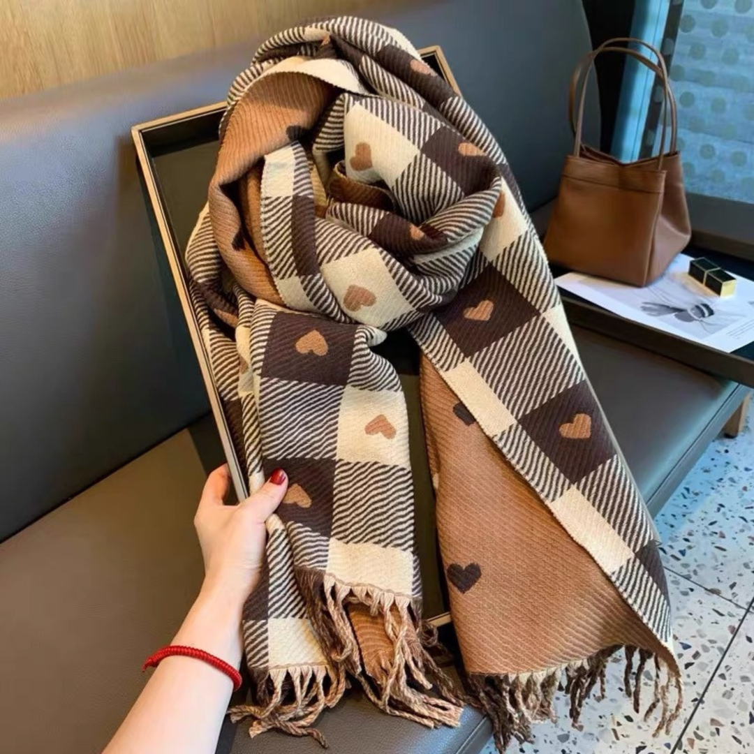 ZOLANI™ - Comfy Warm Plaid Double-Sided Tassel Scarf