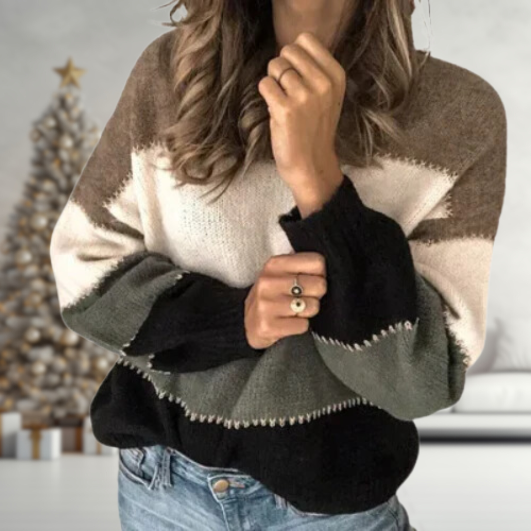 MAYA™ - Colourblock Knit Sweater